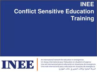 INEE Conflict Sensitive Education Training