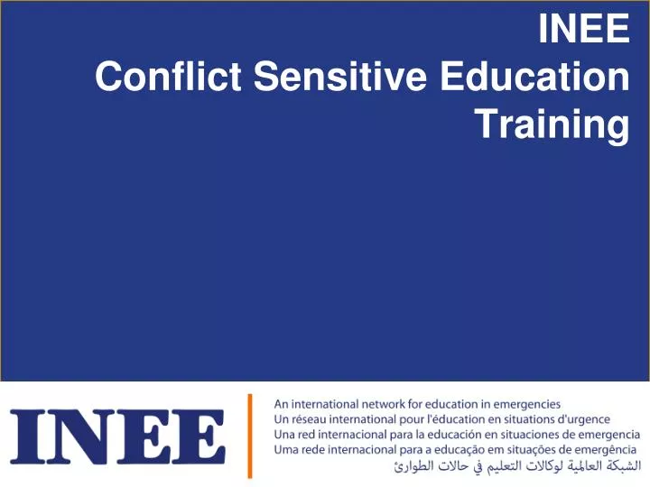 inee conflict sensitive education training