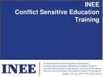 INEE Conflict Sensitive Education Training - slide 1