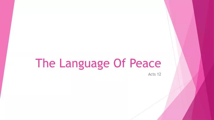 the language of peace
