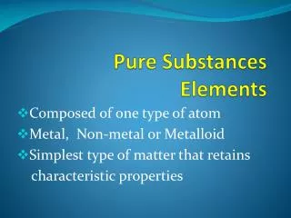 Pure Substances Elements