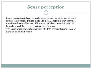 Sense perception