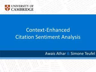 Context-Enhanced Citation Sentiment Analysis