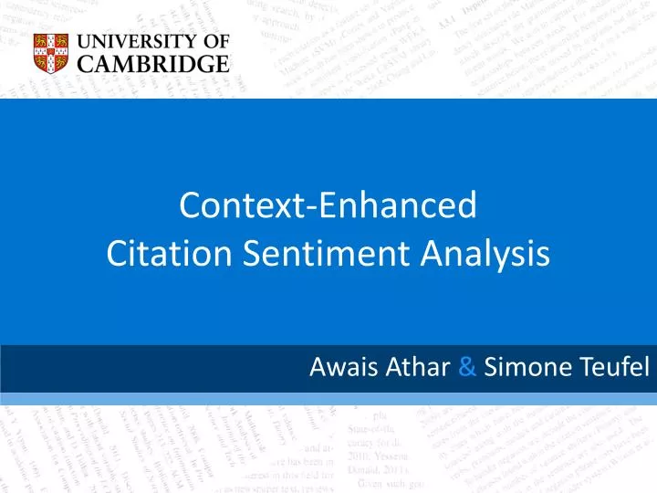 context enhanced citation sentiment analysis