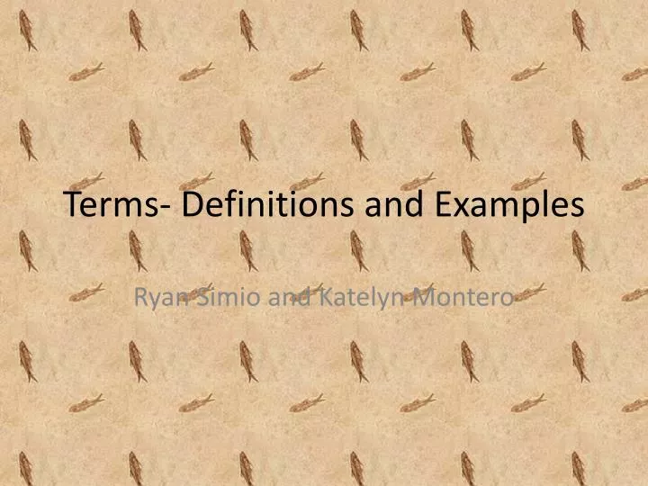 terms definitions and examples