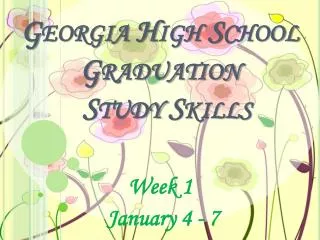 Georgia High School Graduation Study Skills