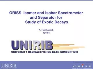 ORISS Isomer and Isobar Spectrometer and Separator for Study of Exotic Decays A. Piechaczek