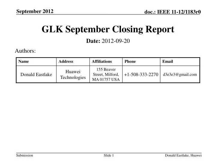 glk september closing report
