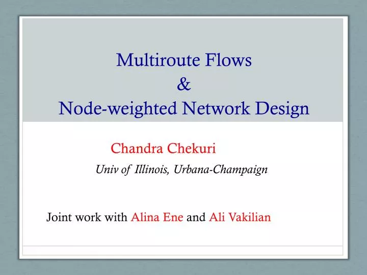 multiroute flows node weighted network design