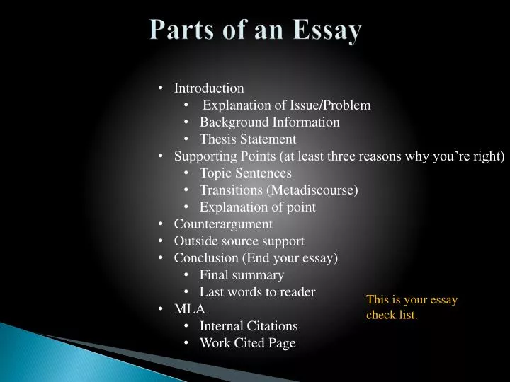 parts of an essay