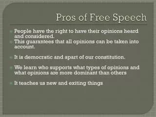 Pros of Free Speech