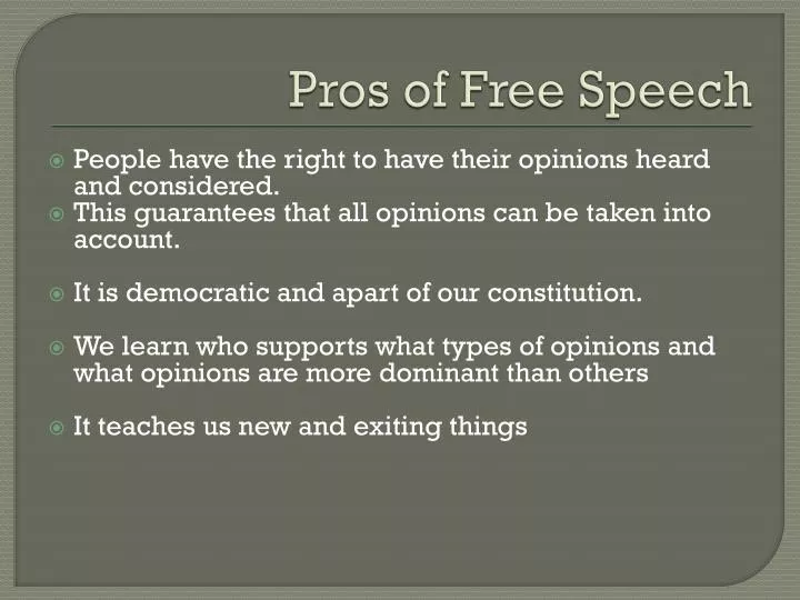 pros of free speech