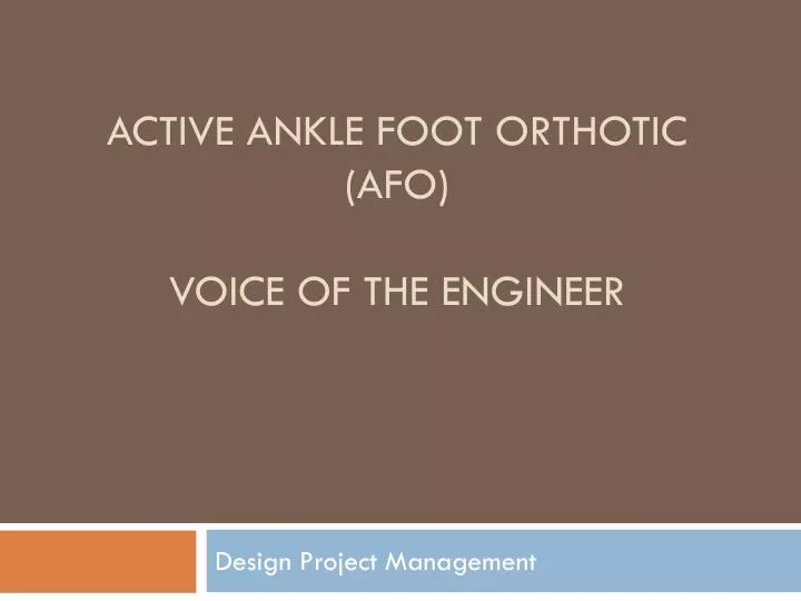 active ankle foot orthotic afo voice of the engineer