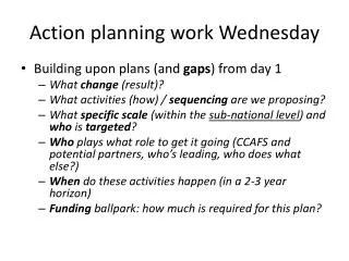 action planning work wednesday