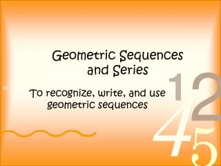 geometric sequences and series