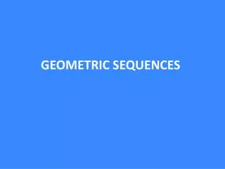 geometric sequences