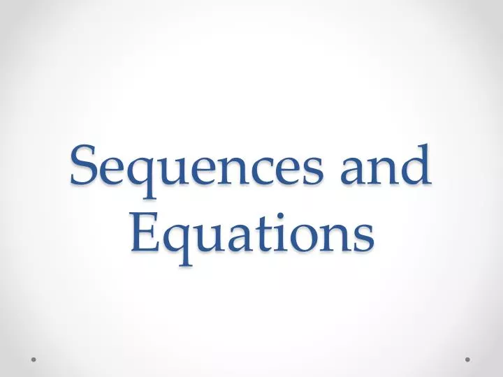 sequences and equations