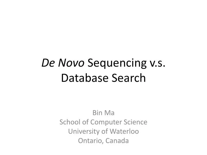 de novo sequencing v s database search