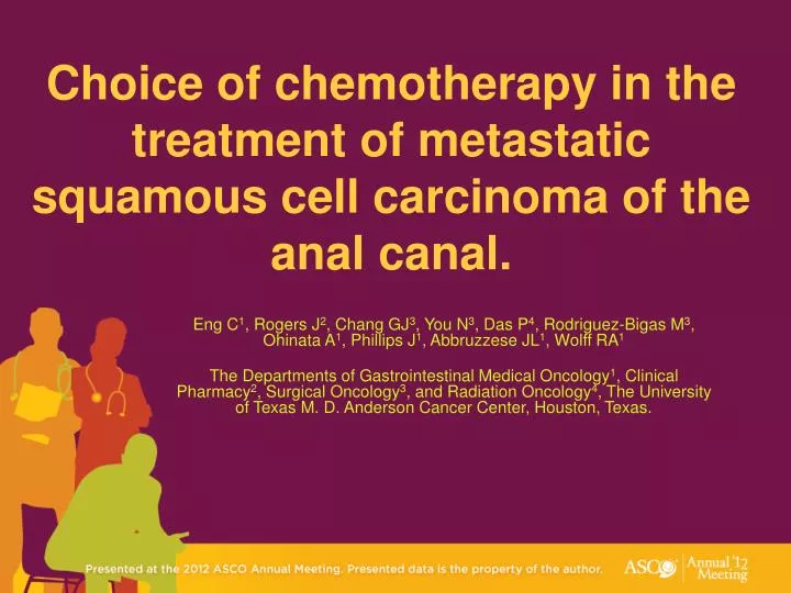 choice of chemotherapy in the treatment of metastatic squamous cell carcinoma of the anal canal