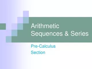 arithmetic sequences series