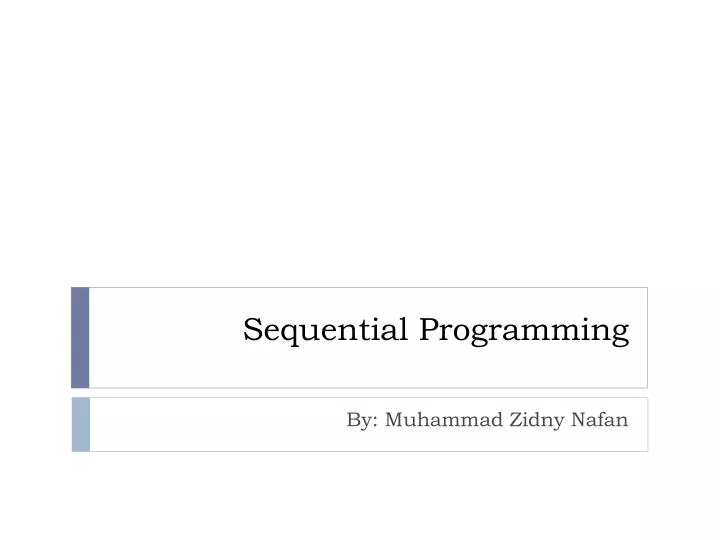 sequential programming