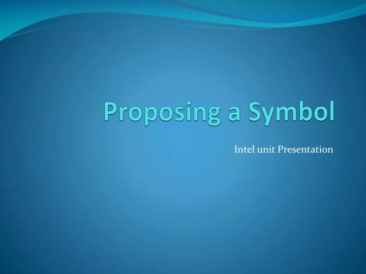 proposing a symbol