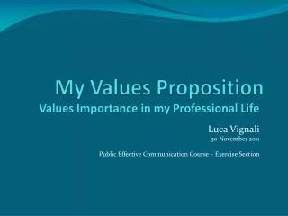 My Values Proposition
