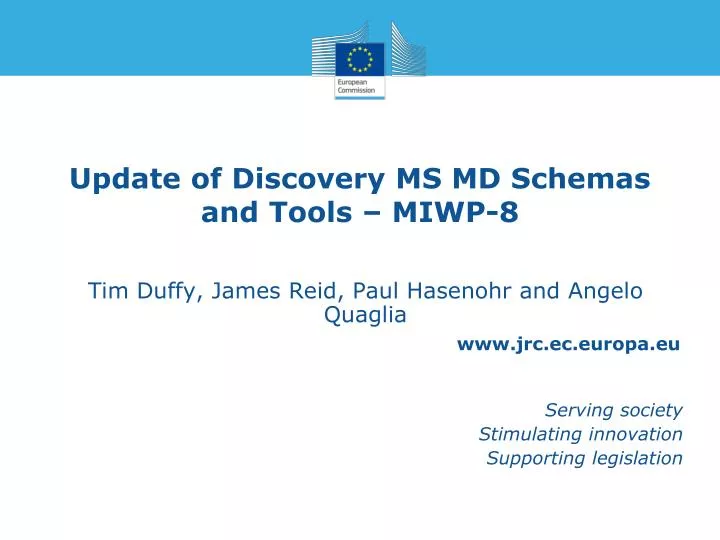 update of discovery ms md schemas and tools miwp 8