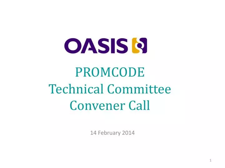 promcode technical committee convener call