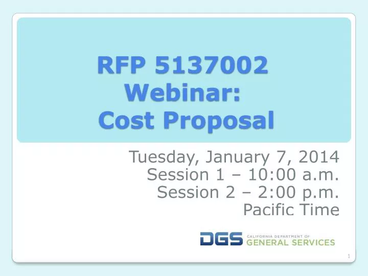 rfp 5137002 webinar cost proposal