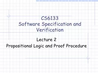 CS6133 Software Specification and Verification