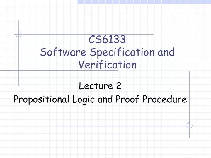 cs6133 software specification and verification