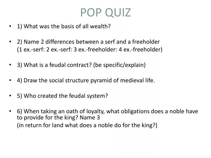 pop quiz