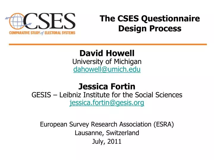the cses questionnaire design process