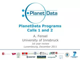 PlanetData Programs Calls 1 and 2