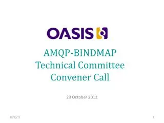 AMQP-BINDMAP Technical Committee Convener Call