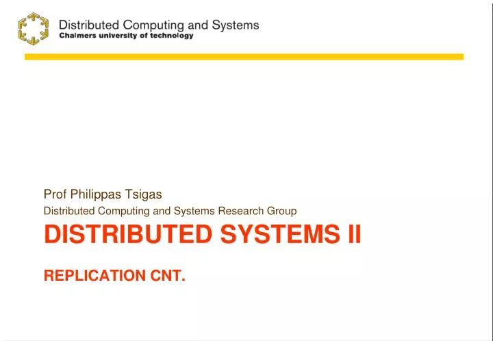 distributed systems ii replication cnt