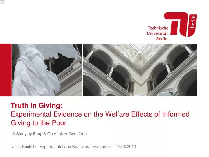 truth in giving experimental evidence on the welfare effects of informed giving to the poor