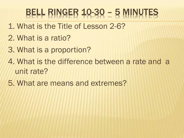 bell ringer 10 30 5 minutes