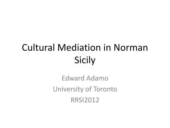 cultural mediation in norman sicily