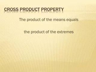 Cross product property