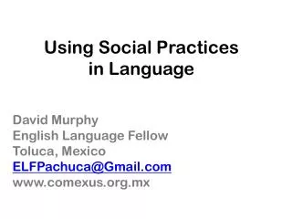 Using Social Practices in Language