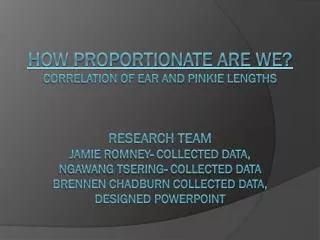 First Quantitative Variable: Ear Length