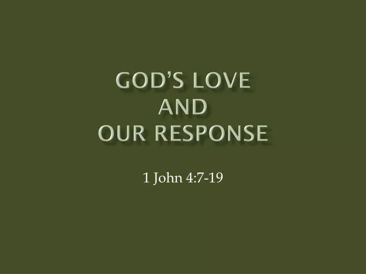 god s love and our response