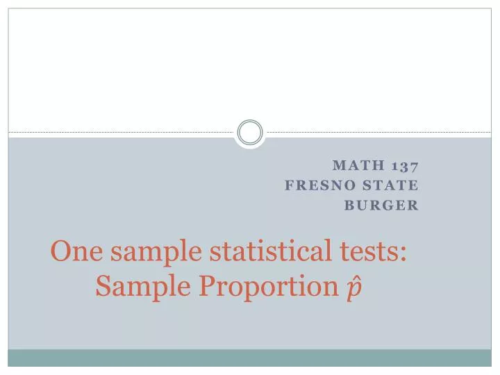 one sample statistical tests sample proportion