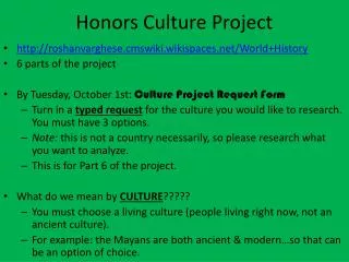 Honors Culture Project