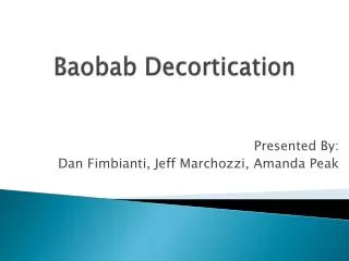 Baobab Decortication