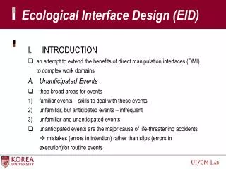 Ecological Interface Design (EID)