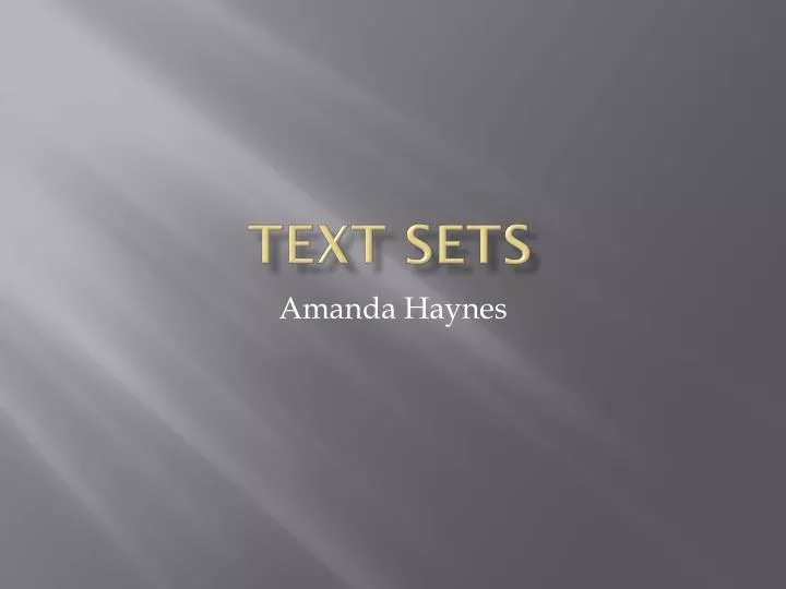 text sets