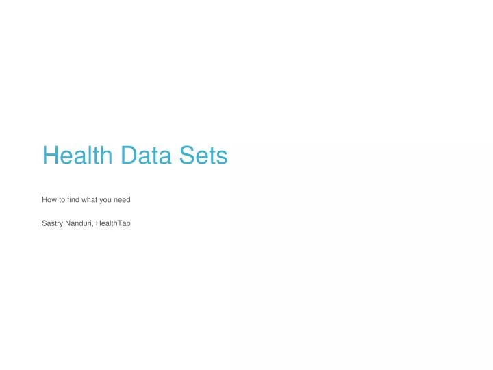 health data sets